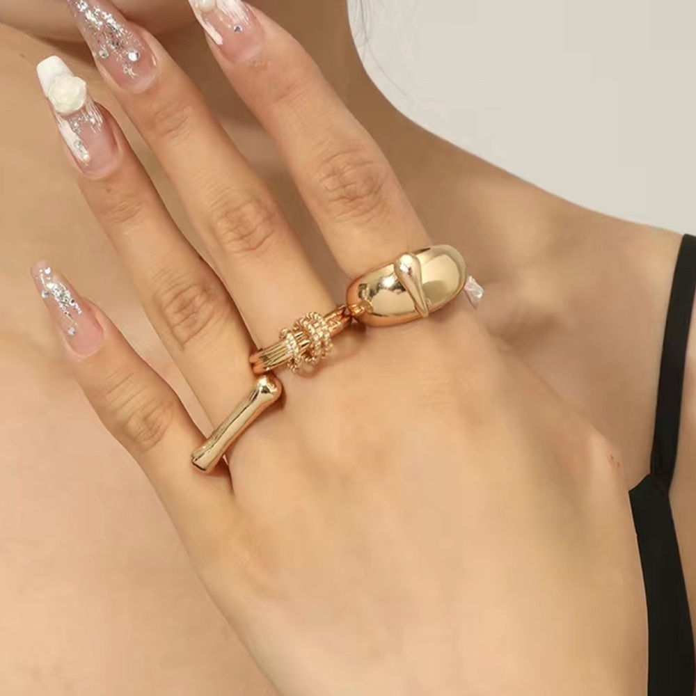 Gold Geo Trio Ring Set